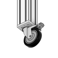31-SM10D5-7 MODULAR SOLUTIONS CASTER 5" SWIVEL, M10 STEM W/LOCK